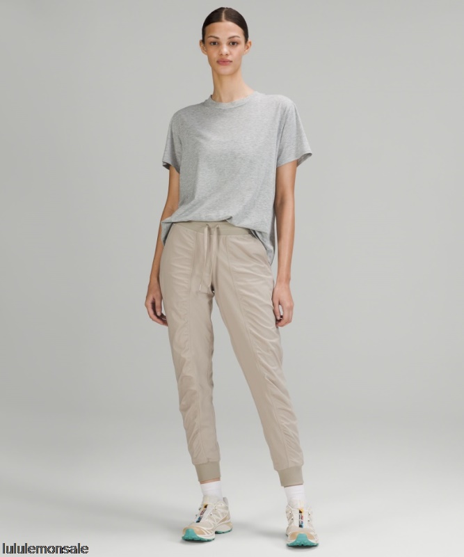 Lululemon Damen DELULU254 | Rohleinen Dance Studio Gefütterte Halbhohe Jogginghose